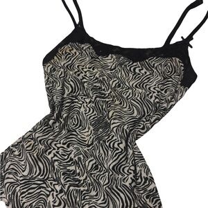 Zebra Print Camisole with Black Lace Trim